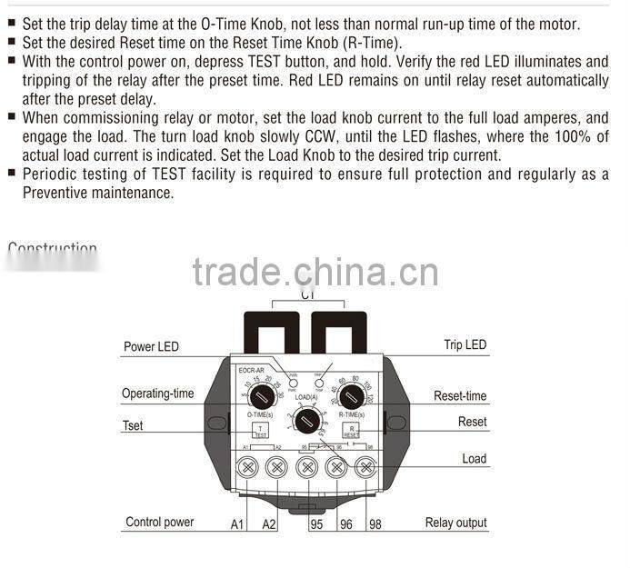 EOCR-AR Electronic Overload Relay with Auto Reset
