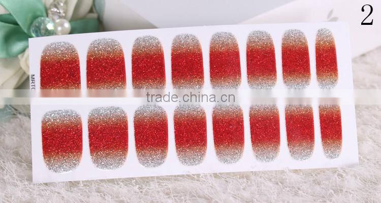 Glitter nail sticker spring nail stickers colourful nail sticker