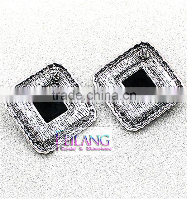 Borders Alloy Earrings Set In Black Jewelry Crystal Drop Earrings