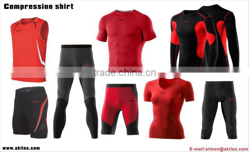2014 custom professional Breathable wholesale compression shirts
