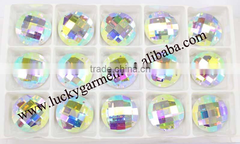 New 2014! 1031# Crystal ab color Flat back Highest quality sew-on crystal ab beads Round shape Strass Rhinestones