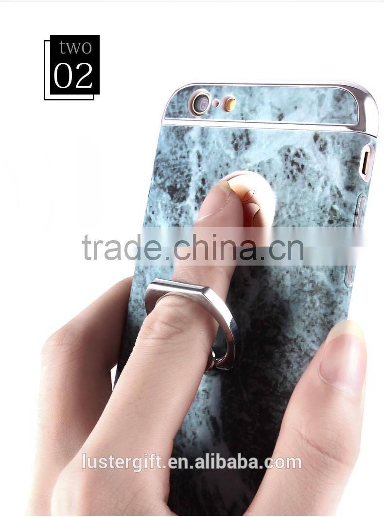 2016 With ring kickstand Luxury 3 in 1 Hard PC Marbling Phone Case Cover For iPhone 5S SE 6 6S Marble Checked Pattern Phone Case