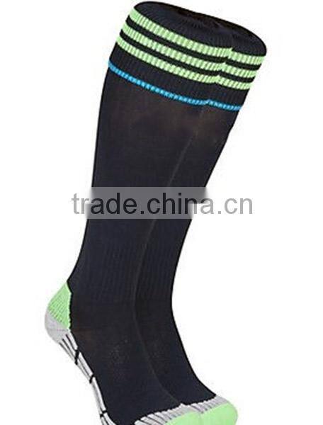 custom logo high quality men's nylon stripes customized wholesale long football socks