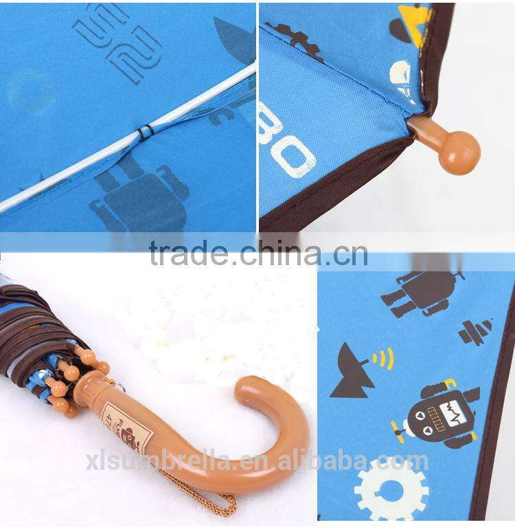 2 clear panels cartoon fabric and POE children umbrella