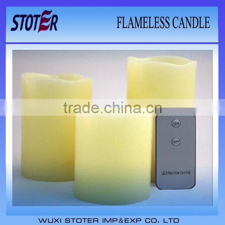 decrative LED candle/flameless flickering candles with remote/remote flameless candles