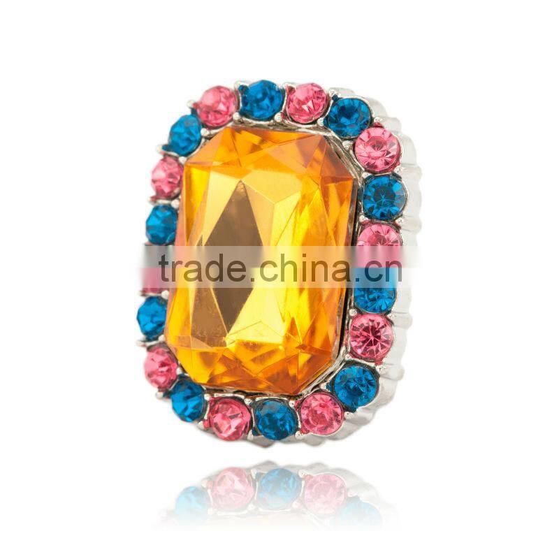 Tangerine Stones Rectangle Shaped Bulk Rhinestone Buttons for Shoes (26mm, 30mm)