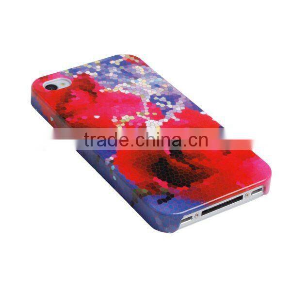 Rose water transfer printing cell phone case for apple iphone 4