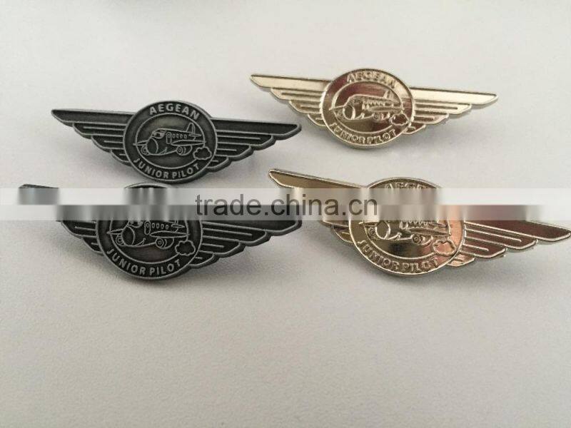 metal pin badge,pilot pin badge,plane pin badge,metal lapel pin