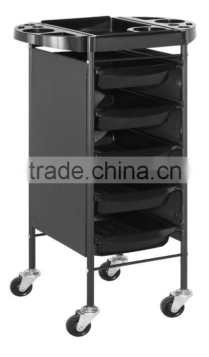 black metal salon trolley with drawer, hairdressing wheels trolley M995