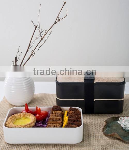 New Orange Bento Box with Printings, FDA Approved, Microwave & dishwasher safe