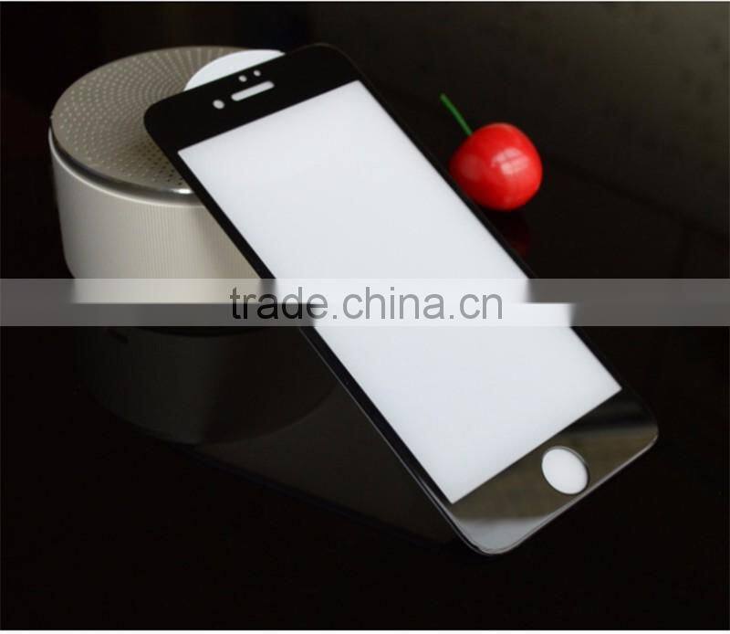 3D full cover silk print white tempered glass screen protector for iPhone 7
