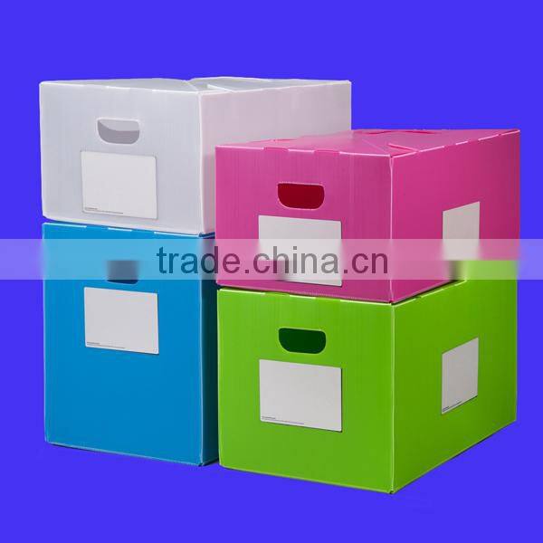 Foldable pp corrugated archive box,file box,documents box