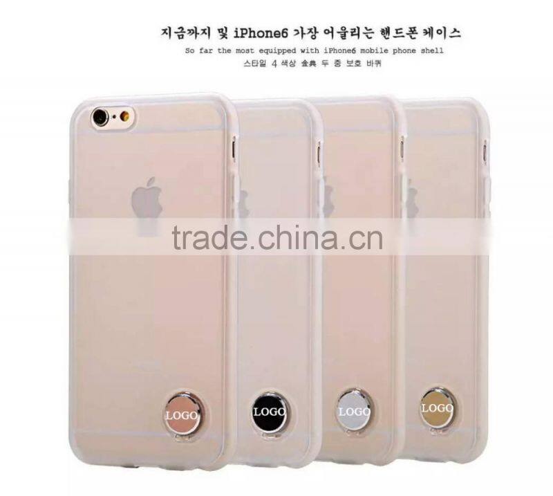 Wholesale cheap TPU material round metal cellphone case cover with lanyard for Iface brand for apple iphone 6 /6s