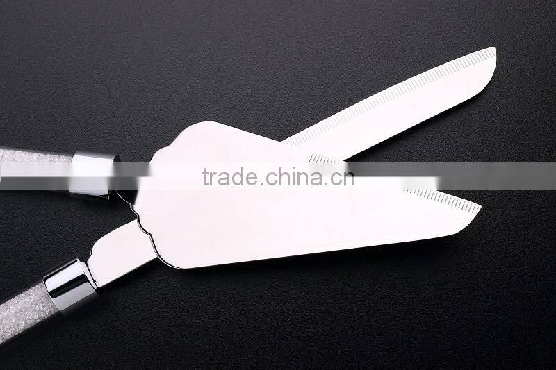 Elegant chinese steel knife cake set diamond for wendding party