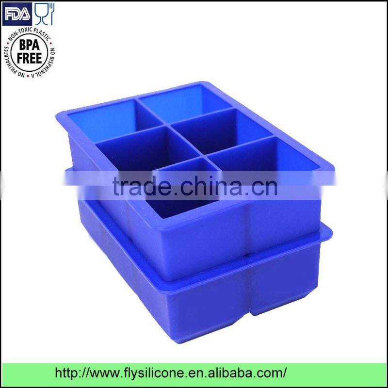 Hot sale on amazon customized logo perfect big size silicone ice cube mold