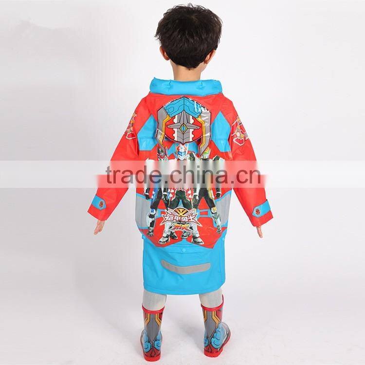 2016 new design hot sale oem Korean Students cartoon clear rain coat