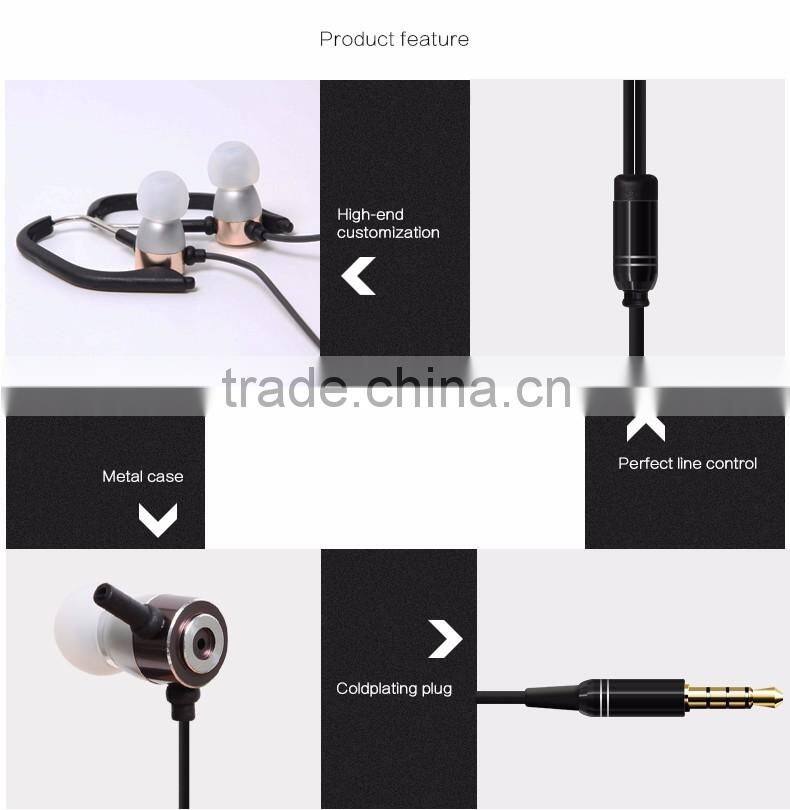 Wired metal Stereo Headset Earhook for Phones