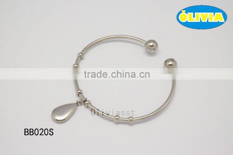 Olivia Jewelry Womens Gold design Cuff Bangle Stainless Steel Cuff Bangle Bracelet with Fish Pendant