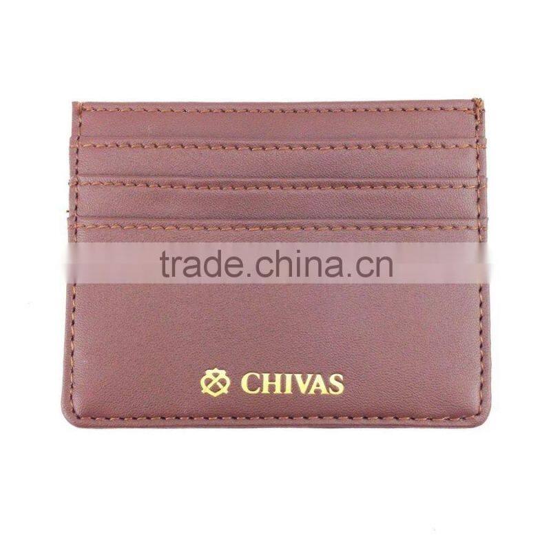 Slim leather PU PVC gift name business card holder