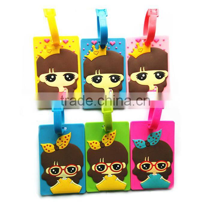 OEM Cartoon promotion gifts pvc custom shape luggage tag