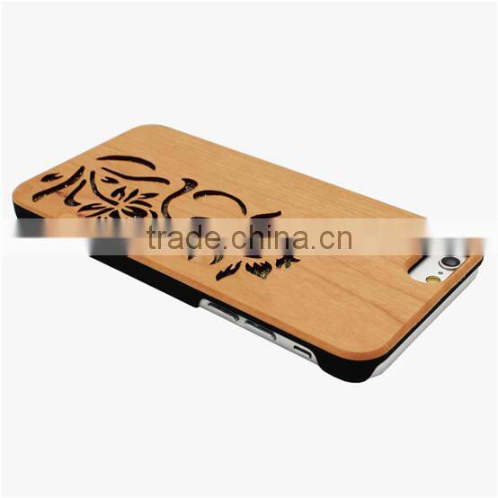 Ocase Hollow out Blossom Flower PC/TPU + wood phone case for Iphone 6
