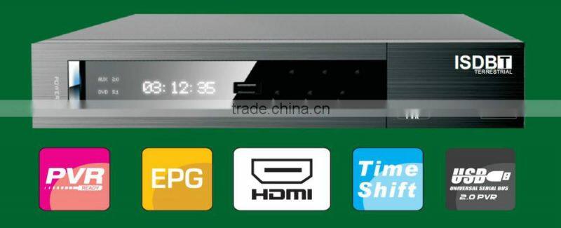 Hot High performance HD 1080P isdb-t set top box, Digital Terrestrial TV Receiver with MPEG-2/MPEG-4 Decoding for South America