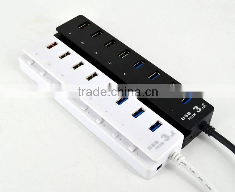 Top selling 7 port usb 3.0 with i quick charging port interface type from CE/ROHS/FCC certifiaction usb hub manufacturers