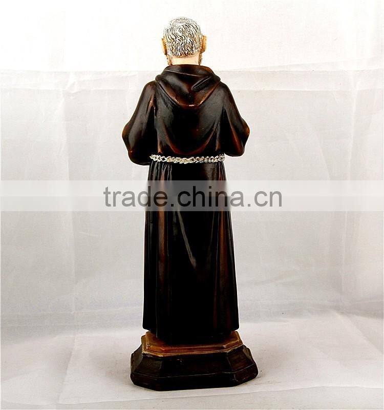 Polyresin St Saint Padre Pio Statue catholic figure
