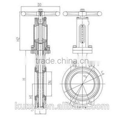 Spiral Midline wafer type cast steel flange valve