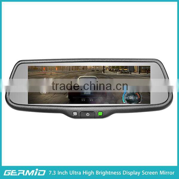 7.3 inch car mirror link full screen rear view mirror monitor with full hd dslr lcd monitor