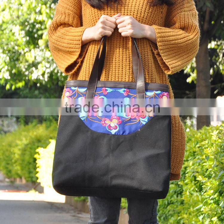 Beautiful ladies handbag China manufacturers wholesale canvas ladies' handbag at low price