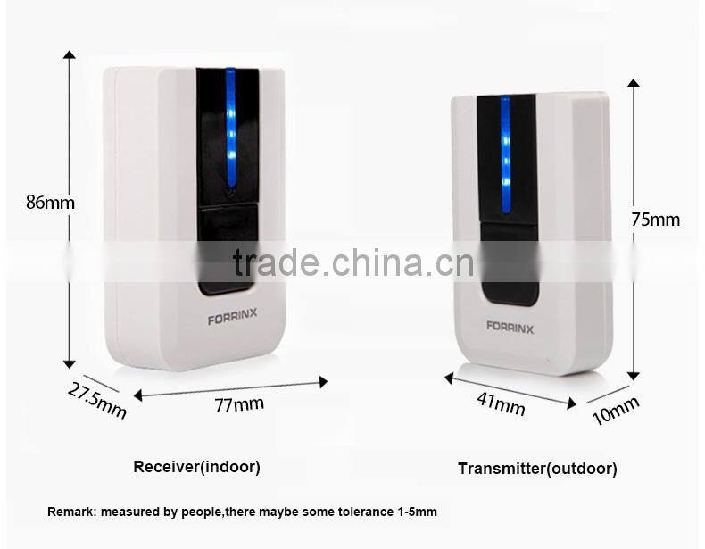 Wireless door chime with 52 music tones 300m working distance multi receivers with battery AC power