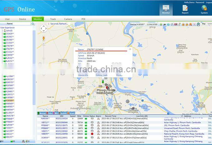 Real Time Portable Mini GMS/GPS/GPRS Tracker with hard wire charger