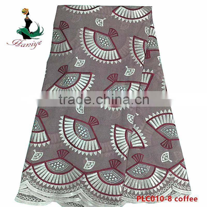 Haniye 2016 latest High Quality Swiss Cotton Lace Fabric 100% Cotton Polish Lace with stones/PLC010