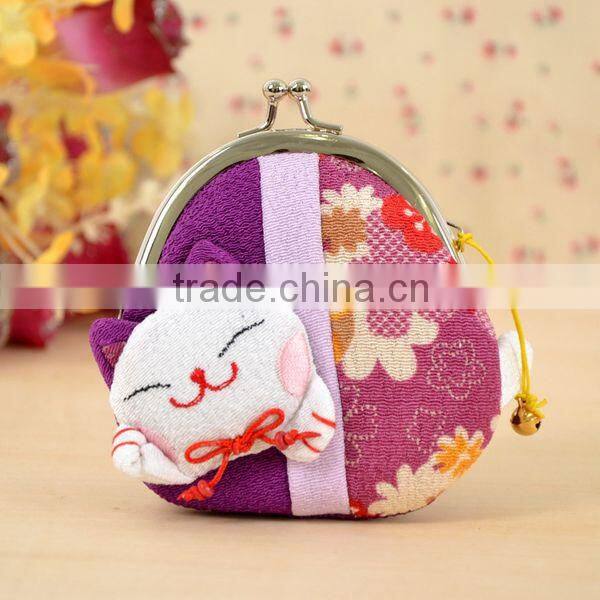 2014 Lovly Japanese Styole Gift Lucky Cat Clip Coin Purse