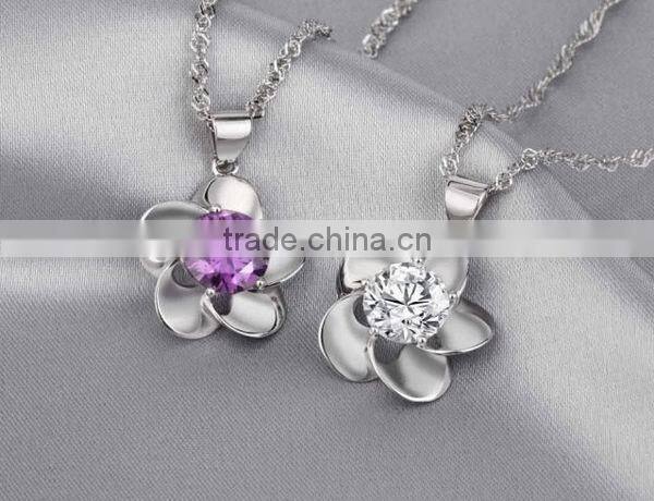 Newest Plum Blossom 925 Silver Necklace Pendant Wholesale ZTB YDZT-0066