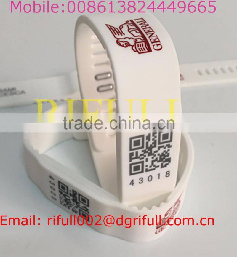 2016 RFID Event Wristbands with QR and name printed for meeting signed