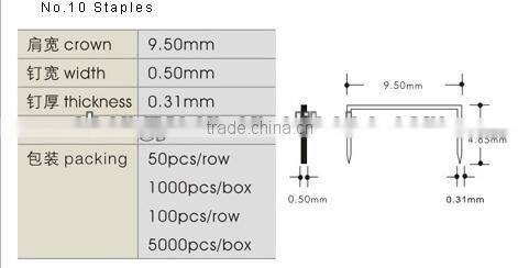 No.10 office staples colorful staples pins 1000pcs