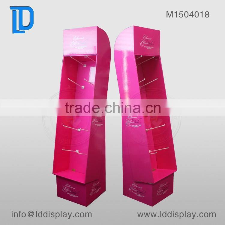 Custom Cardboard hanging rack & cardboard hook display & sidekick standing