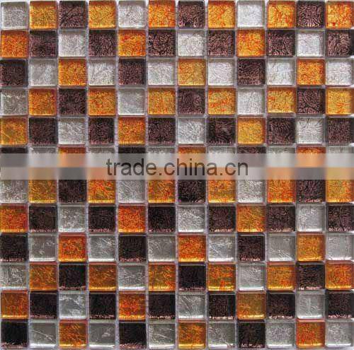 orange color glass mosaic tile