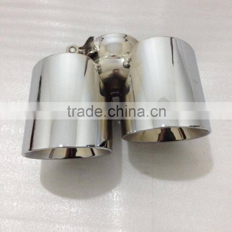 Universal Mirror polished Double Outlets Exhaust Tip