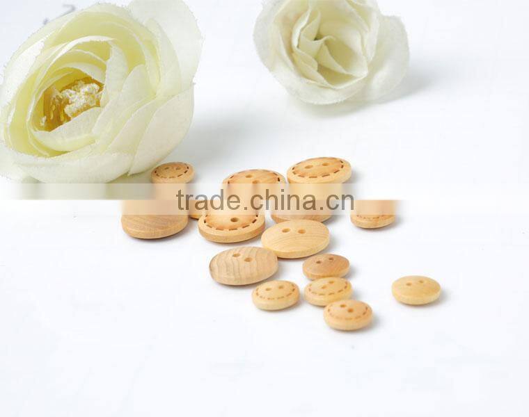 2-holes laser engraved ring wood button