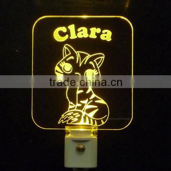 custom Personalized Kitty Cat LED Night Light, Kitten, Animal, Girl, Lamp maker