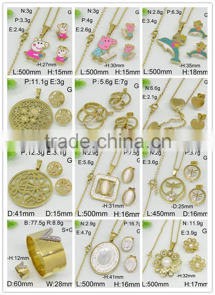 Hot white stone butterfly shape gold color jewelry set from alibaba