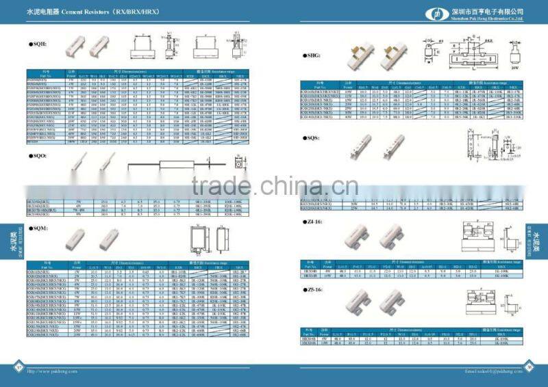 2015 New 1 ohm 10 watt 4r7 1k 10k 47k 100k Cement Resitor