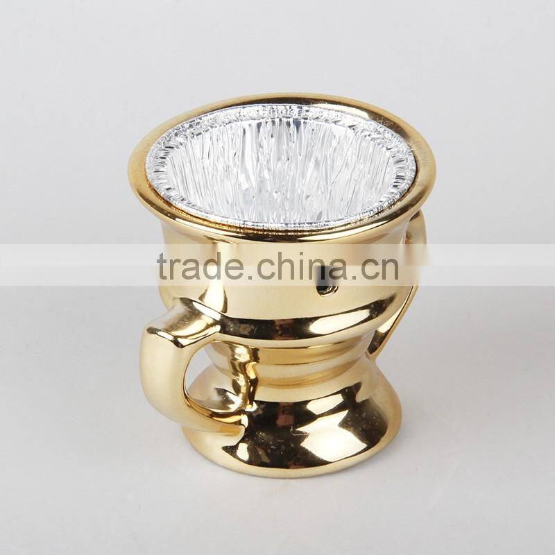 2016 new hot sell golden Arabic incense burner candle burner cramic incense burner for charcoal