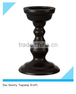 2015 high quality handmade black wooden candle holder for home decoration