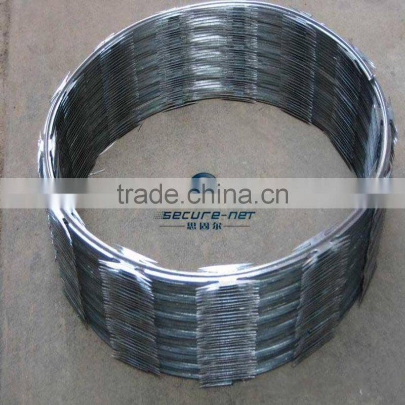 low price 450mm coil diameter Concertina Cross Razor Wire