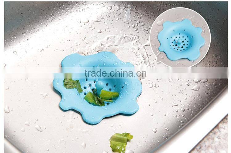 Petal-shape sink silica gel strainer kitchen--yellow