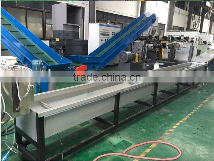 waste plastic pe LDPE HDPE film three stage water ring hot cut pellletizing recycling line